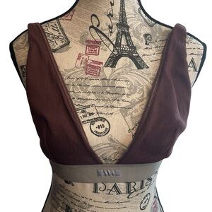SKIMS Brown Ribbed Bra